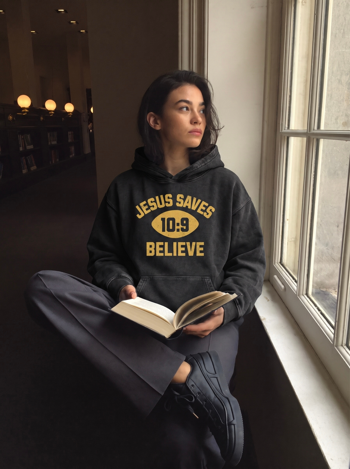 "Jesus Saves"  Snow Washed Hoodie