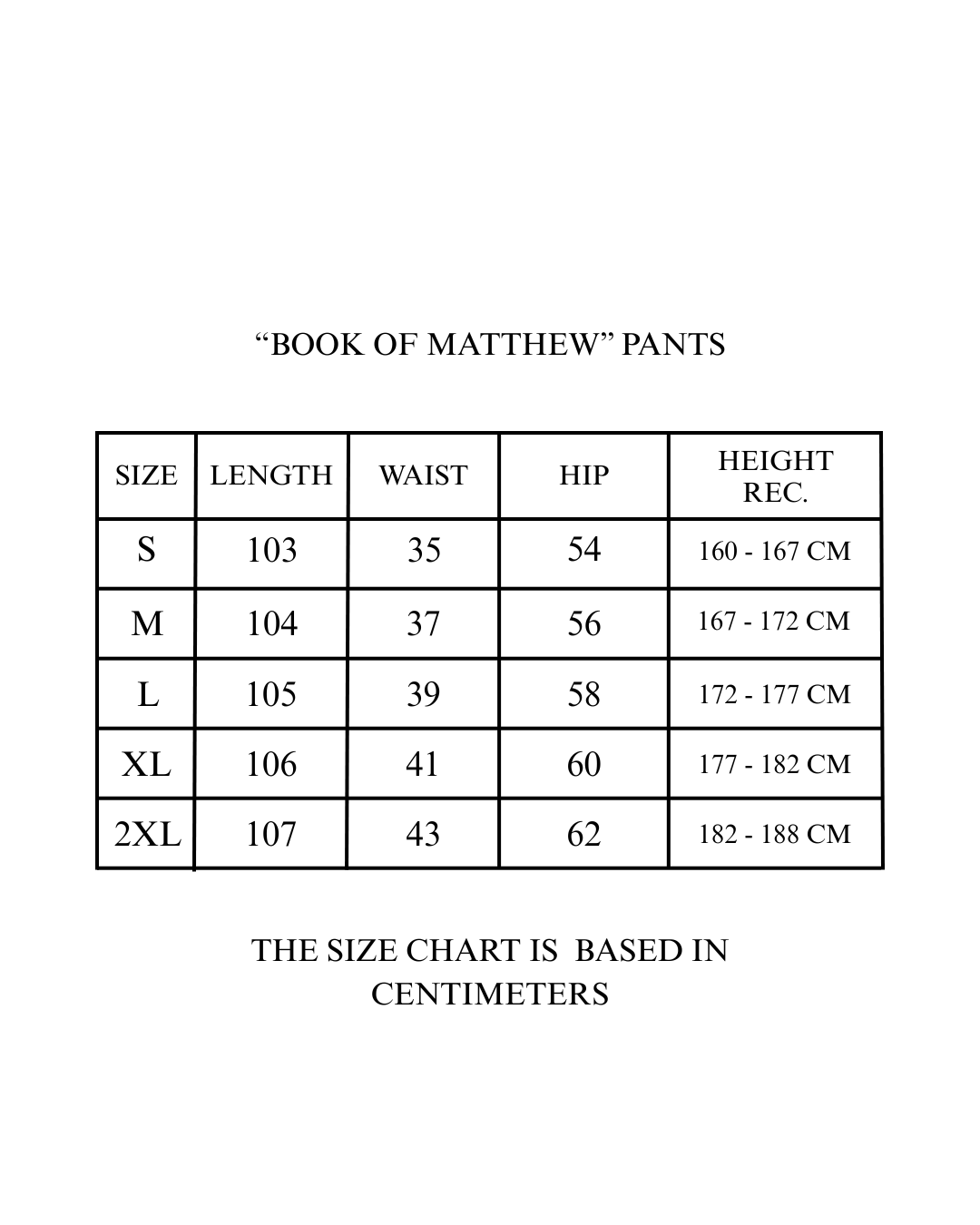 Book of Matthew Black Pants