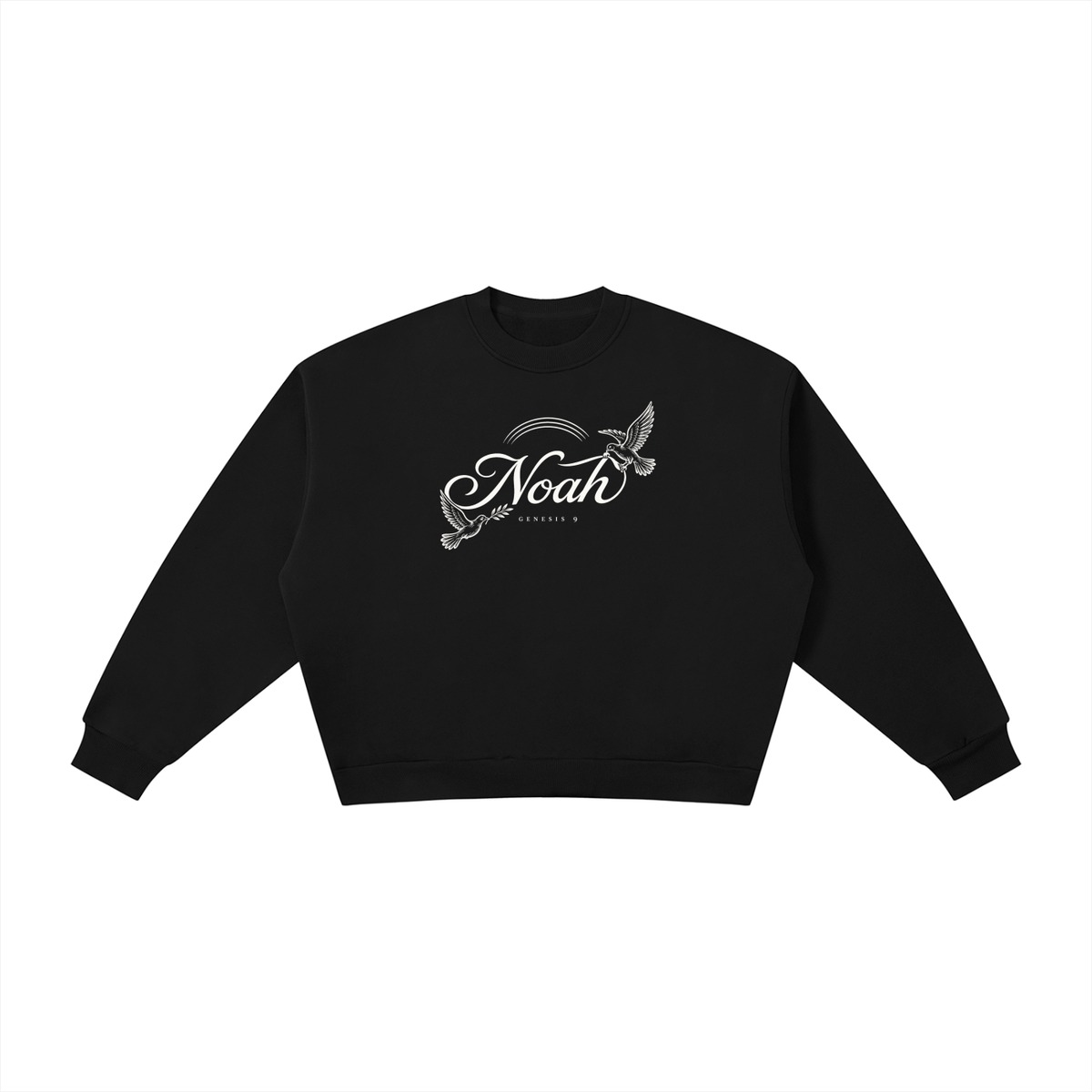 Noah Christian crewneck sweatshirt by Gospelscribe, doves and rainbow, Genesis 9 print