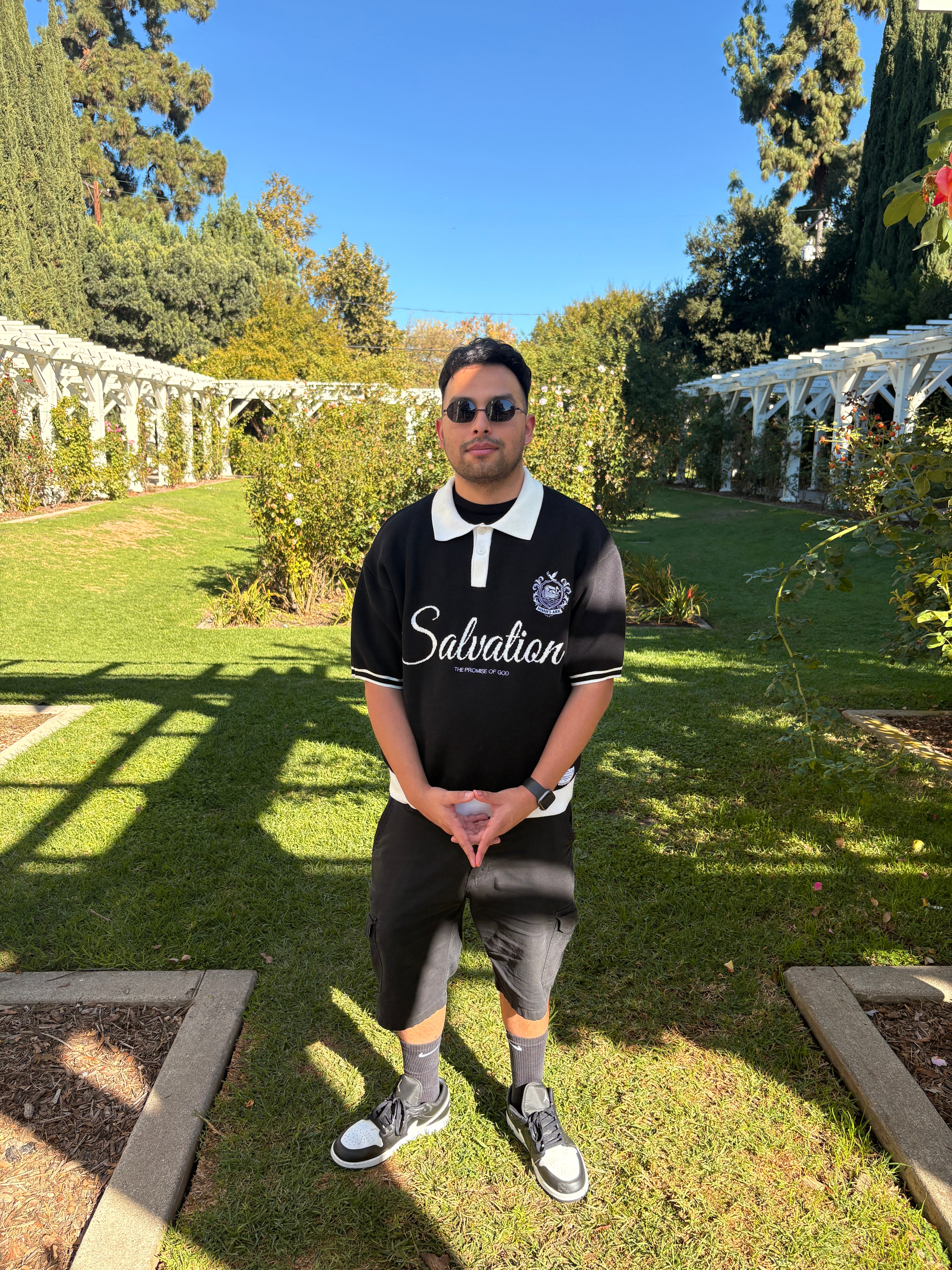 (Pre Order) "Salvation" Black Knit Polo